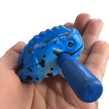Load image into Gallery viewer, 1.5&quot; Wooden Musical Frog - Sky Design (Percussion Instrument)