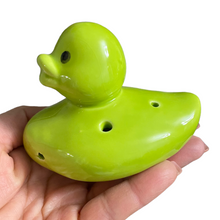 Load image into Gallery viewer, Ceramic Duck Ocarina Green