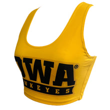 Load image into Gallery viewer, Iowa Hawkeyes Yellow Crop Tank Top