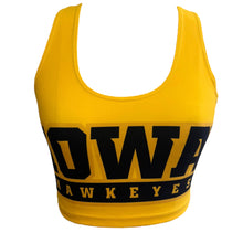 Load image into Gallery viewer, Iowa Hawkeyes Yellow Crop Tank Top