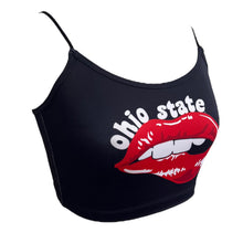Load image into Gallery viewer, Ohio State OSU Buckeyes Lips Black Spaghetti Tank