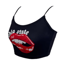 Load image into Gallery viewer, Ohio State OSU Buckeyes Lips Black Spaghetti Tank