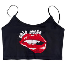 Load image into Gallery viewer, Ohio State OSU Buckeyes Lips Black Spaghetti Tank