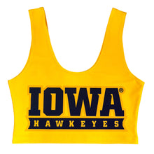 Load image into Gallery viewer, Iowa Hawkeyes Yellow Crop Tank Top