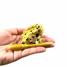 Load image into Gallery viewer, 1.5&quot; Extra Small Painted Golden Wooden Musical Frog Percussion Instrument