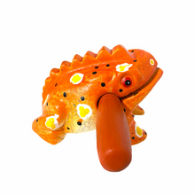 Load image into Gallery viewer, 4" Wooden Musical Frog - Pumpkin Design (Percussion Instrument)