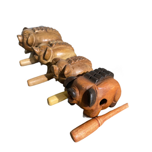 3" Wooden Musical Pig Percussion Instrument