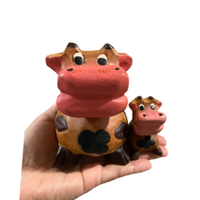 Load image into Gallery viewer, Painted Wooden Musical Whistle Cartoon Cow Percussion Instrument