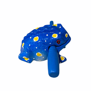 3" Medium Painted Winter Frog Musical  Percussion Instrument