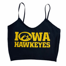 Load image into Gallery viewer, Iowa Hawkeyes Black Spaghetti Tank