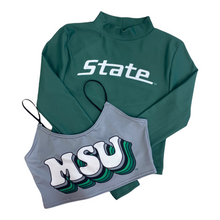 Load image into Gallery viewer, Michigan State Gray Spaghetti Tank