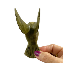 Load image into Gallery viewer, Green Wood Hummingbird Figurine Decoration