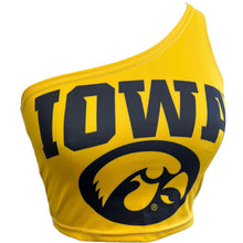 Load image into Gallery viewer, Iowa Hawkeyes Yellow One Shoulder Top