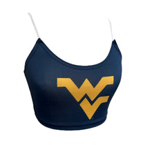 Load image into Gallery viewer, West Virginia Mountaineers Navy Blue Spaghetti Tank