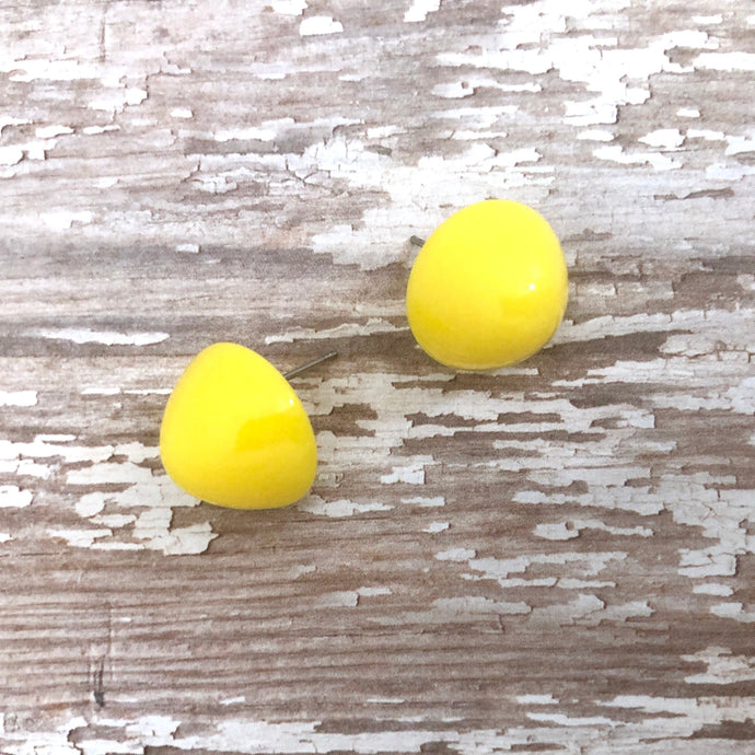 Yellow Gumdrop Stud Earring