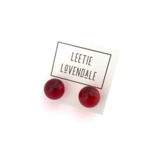 Load image into Gallery viewer, Ruby Red Transparent Jumbo Ball Stud Earrings