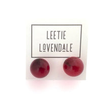 Load image into Gallery viewer, Ruby Red Transparent Jumbo Ball Stud Earrings