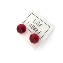 Load image into Gallery viewer, Ruby Red Transparent Jumbo Ball Stud Earrings