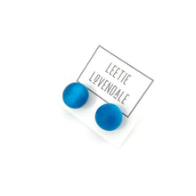 Load image into Gallery viewer, Dark Aqua Moonglow Jumbo Ball Stud Earrings
