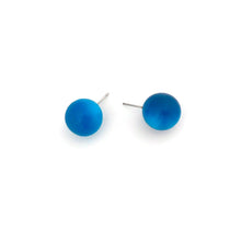 Load image into Gallery viewer, Dark Aqua Moonglow Jumbo Ball Stud Earrings