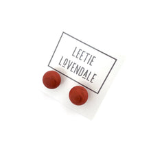 Load image into Gallery viewer, Dark Tomato Red Matte Ball Stud Earrings