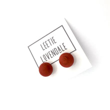 Load image into Gallery viewer, Dark Tomato Red Matte Ball Stud Earrings