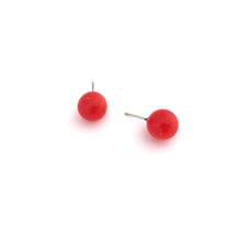 Load image into Gallery viewer, Flame Orange Moonglow Ball Stud Earrings