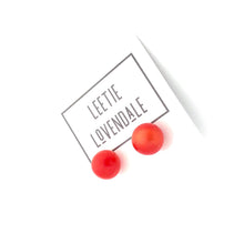 Load image into Gallery viewer, Flame Orange Moonglow Ball Stud Earrings