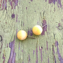 Load image into Gallery viewer, Light Yellow Catseye Moonglow Ball Stud Earrings
