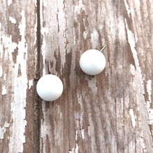 Load image into Gallery viewer, White Ball Stud Earrings