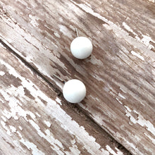 Load image into Gallery viewer, White Ball Stud Earrings