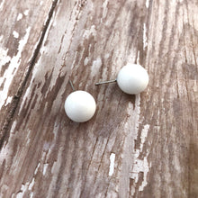 Load image into Gallery viewer, White Ball Stud Earrings