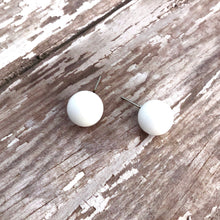 Load image into Gallery viewer, White Ball Stud Earrings