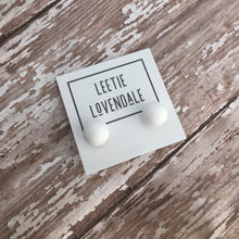 Load image into Gallery viewer, White Ball Stud Earrings
