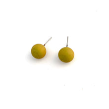Load image into Gallery viewer, Golden Chartreuse Matte Ball Stud Earrings