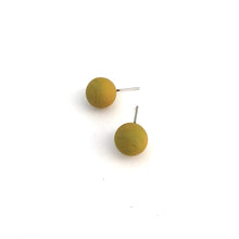 Load image into Gallery viewer, Golden Chartreuse Matte Ball Stud Earrings