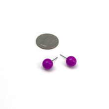 Load image into Gallery viewer, Violet Petite Lucite Ball Stud Earrings