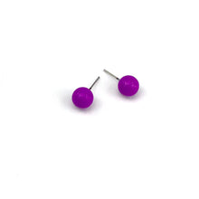 Load image into Gallery viewer, Violet Petite Lucite Ball Stud Earrings