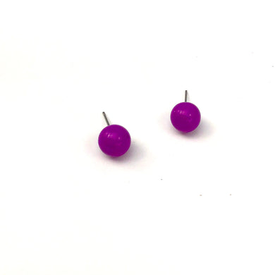 Violet Petite Lucite Ball Stud Earrings