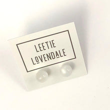 Load image into Gallery viewer, White Moonglow Ball Stud Earrings