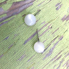 Load image into Gallery viewer, White Moonglow Ball Stud Earrings