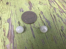 Load image into Gallery viewer, White Moonglow Ball Stud Earrings