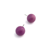 Load image into Gallery viewer, Bright Purple Ball Stud Earrings