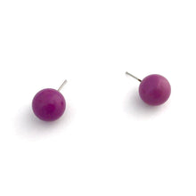 Load image into Gallery viewer, Bright Purple Ball Stud Earrings