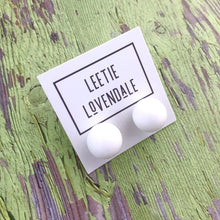 Load image into Gallery viewer, White Jumbo Ball Stud Earrings