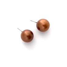 Load image into Gallery viewer, Copper Metallic Jumbo Ball Stud Earrings