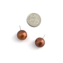 Load image into Gallery viewer, Copper Metallic Jumbo Ball Stud Earrings