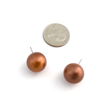 Load image into Gallery viewer, Copper Metallic Jumbo Ball Stud Earrings