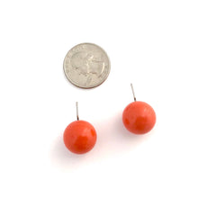 Load image into Gallery viewer, Dark Orange Jumbo Ball Stud Earrings