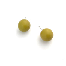 Load image into Gallery viewer, Chartreuse Jumbo Ball Stud Earrings